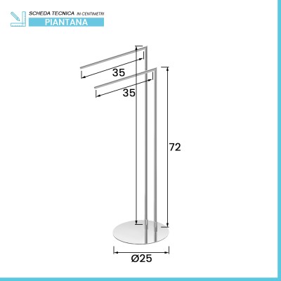 Scheda tecnica Piantana portasciugamani da appoggio in acciaio cromato Fusion