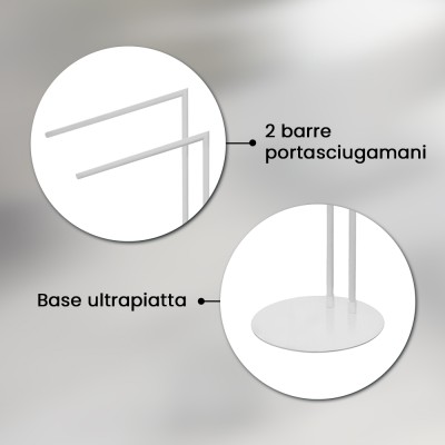 Informazioni Piantana portasciugamani da appoggio in acciaio bianco opaco Fusion