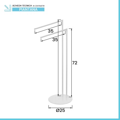 Scheda tecnica Piantana portasciugamani da appoggio in acciaio bianco opaco Fusion