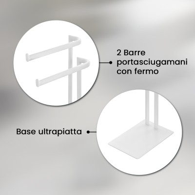 Informazioni Piantana portasciugamani da appoggio in acciaio bianco opaco Style