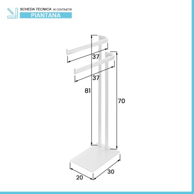 Scheda tecnica Piantana portasciugamani da appoggio in acciaio bianco opaco Style