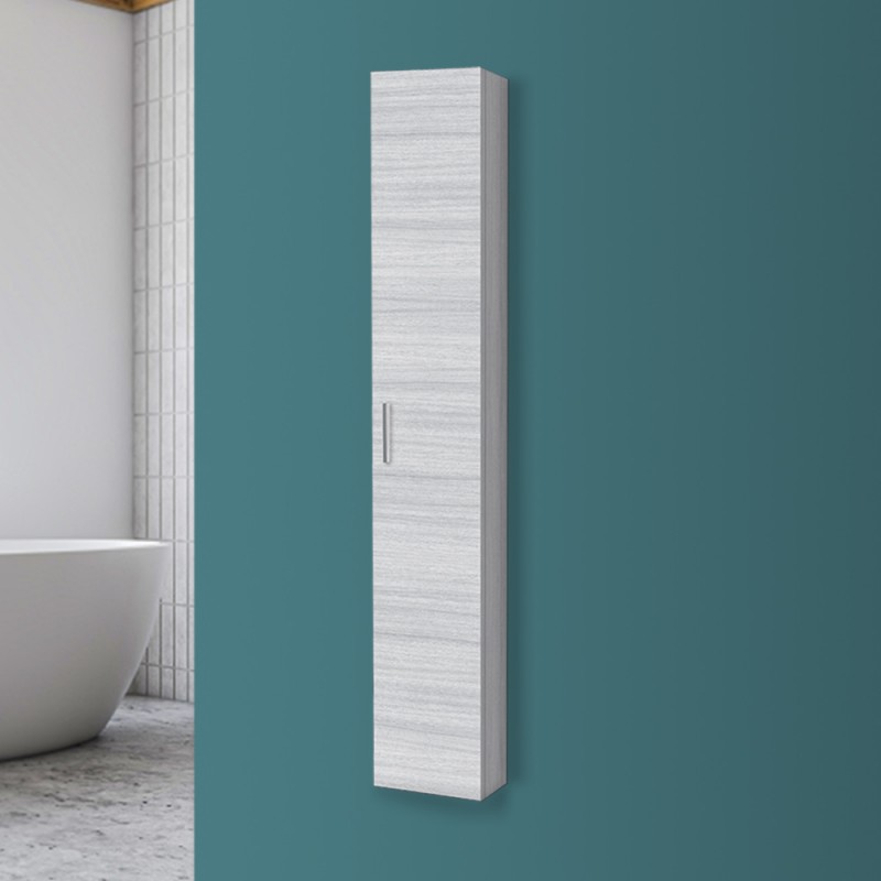 Pensile bagno sospeso 150 cm grigio con anta reversibile Desya