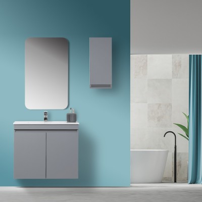 arredo bagno moderno grigio pastello 