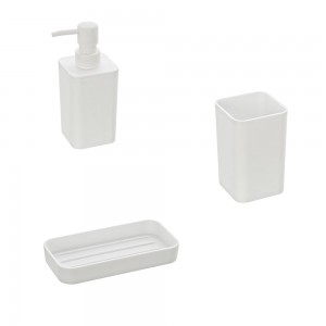 Set Completo Accessori Bagno.Set Composto Da 3 Accessori Bagno D Appoggio Grigio Moderno