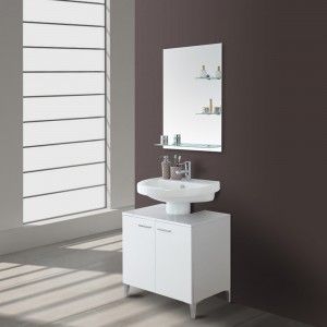 Mobile Per Lavabo Con Colonna.Mobile Bagno Bianco Copricolonna Universale Con 2 Ante In Legno L 70