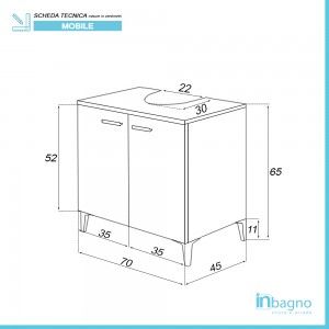 Mobili Da Bagno Copricolonna.Mobile Bagno Grigio Copricolonna Universale Con 2 Ante In Legno L 70 Cm