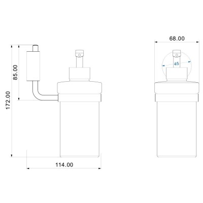 Dispenser sapone a muro in vetro  satinato design moderno