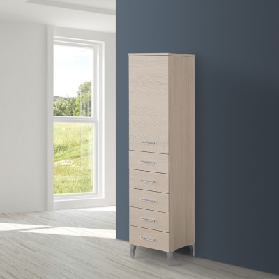 colonna per bagno beige con cassetti multiuso complemento