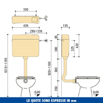 cassetta di scarico esterna per wc a zaino Pucci serie Viva scheda tecnica