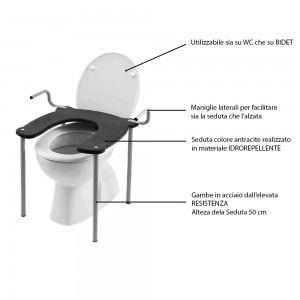 Rialzo Per Wc E Bidet.Rialzo Alzawc E Alzabidet Con Maniglie Per Disabili E Anziani