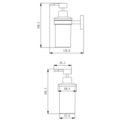 Dispenser Sapone Liquido a Parete in Vetro e Acciaio Nero