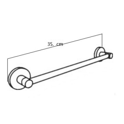 Porta Asciugamani 35 cm a Parete Acciaio Cromato