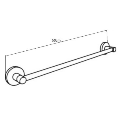 Portasciugamani acciaio cromato a muro 50cm