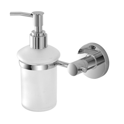 Dispenser Sapone Liquido Cromo e Vetro Satinato da Parete