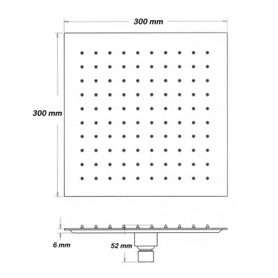 Soffione Quadrato Per La Doccia 30x30 Cm In Acciaio Inossidabile