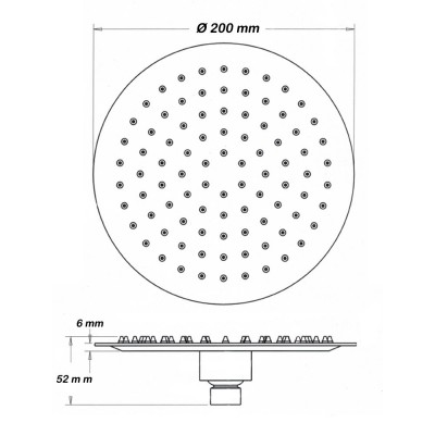 Soffione Tondo per la Doccia diam. 20 cm in Acciaio Inossidabile