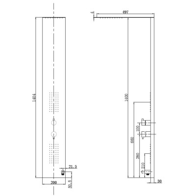 Colonna Doccia Slim in Acciaio Inox Cromo