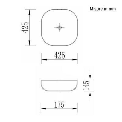 Ciotola da Appoggio 42,5x42,5 cm in ceramica bianco lucido