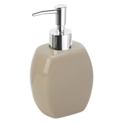 Dispenser Sapone Liquido Da Appoggio Moderno Ceramica Tortora