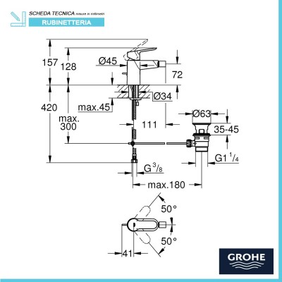 Miscelatore bidet grohe bauedge