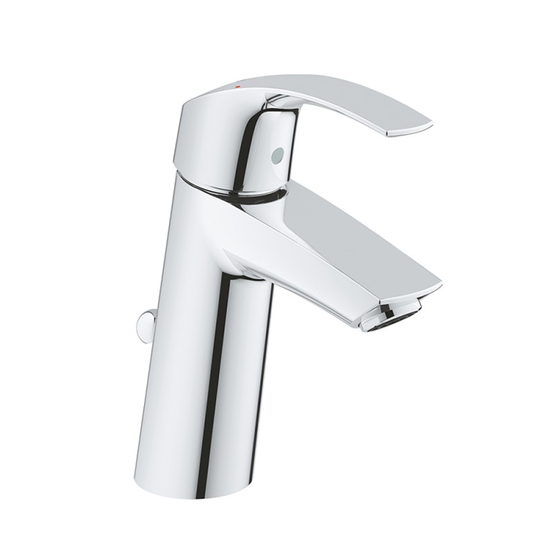 Miscelatore lavabo cromo Grohe Eurosmart con piletta taglia M