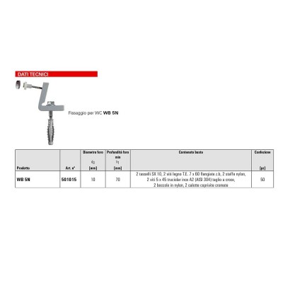 Kit di Fissaggio per Sanitari a Pavimento Filomuro