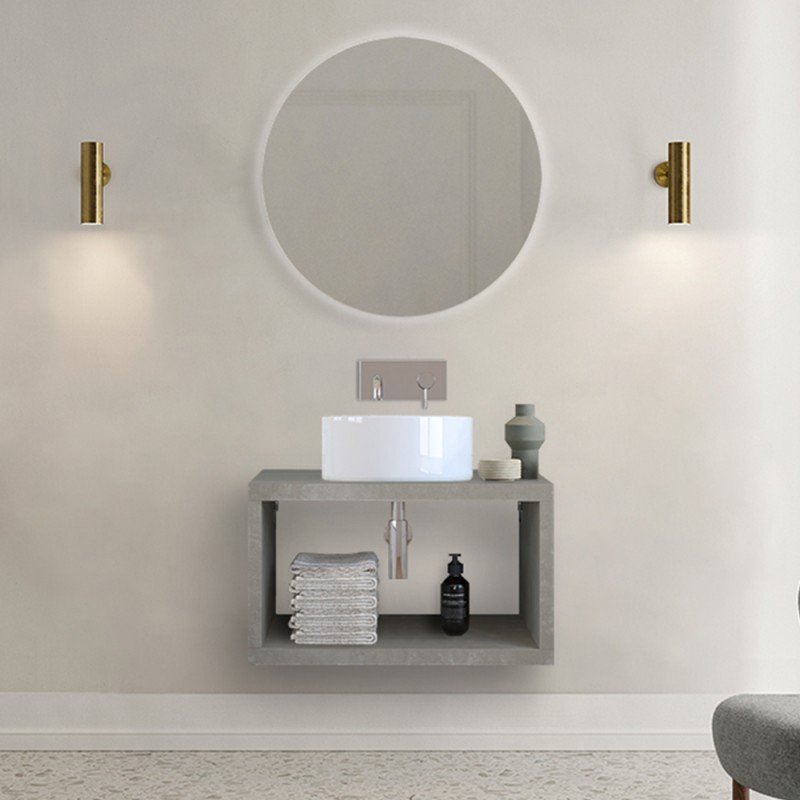 Mobile bagno sospeso aperto 60 cm Master grigio cemento