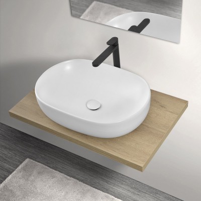 Mensola Porta Lavabo Rovere per Lavabi da Appoggio da 80 cm