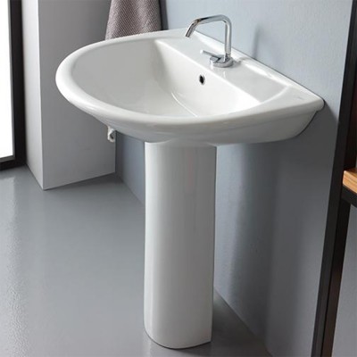 Lavabo Bianco con colonna 65 x 51 x 85 cm