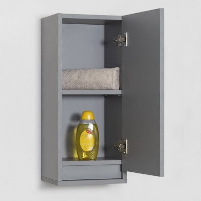 Pensile Sospeso Bagno Salvaspazio H. 69 cm Grigio Opaco con ripiano  Feridras - 4