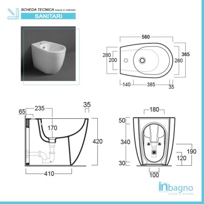 Sanitari Filomuro Rimless Simas Vignoni con sedile soft-close traslato Simas - 7