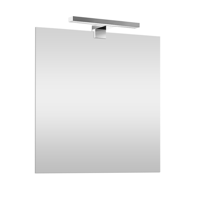 Specchio bagno 60x80 a filo reversibile con lampada naturale 30 cm