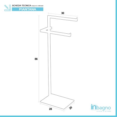 Piantana Portasciugamani in Acciaio Cromato con Base in Vetro Temperato Feridras - 2