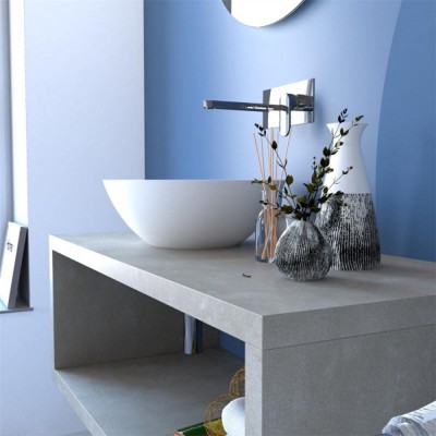 Composizione Bagno Aperta Sospesa Color Grigio Cemento da 110 cm Inbagno - 5