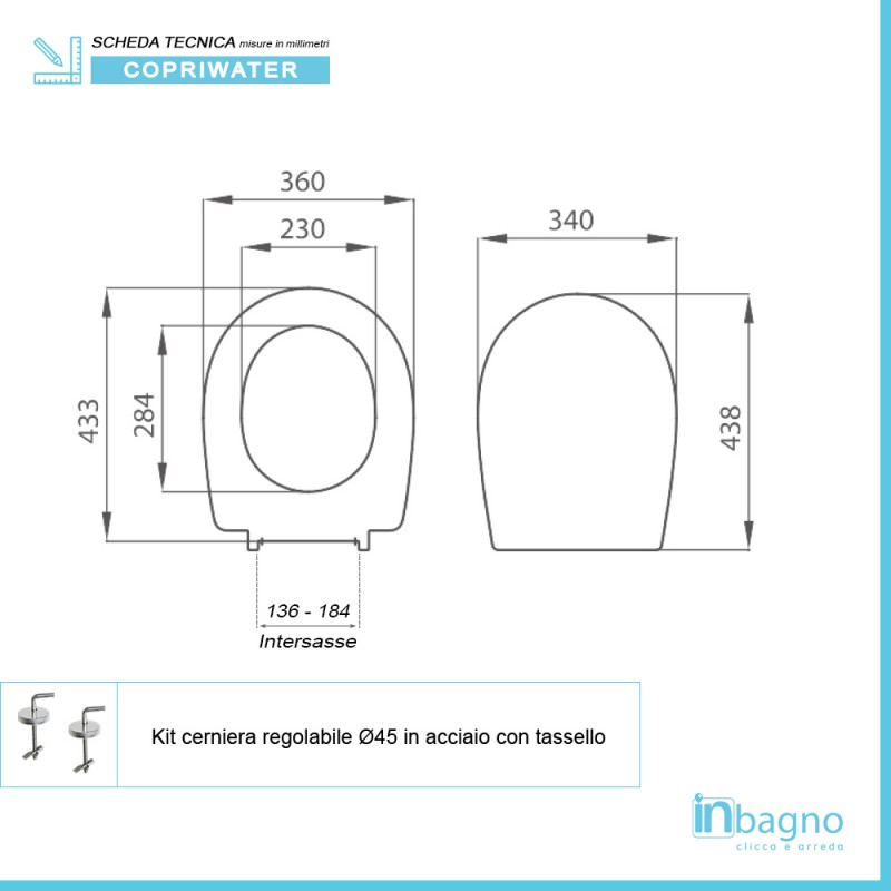 Globo Coprivaso wc serie Grace in duroplast rimovibile bianco-GR021BI